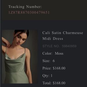 BHLDN Satin Charmeuse Midi Dress in Green